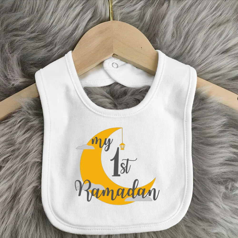 My First Eid & Ramadan Baby Bib – Adorable Keepsake for Boys & Girls - Arabic Vibes by Rolla