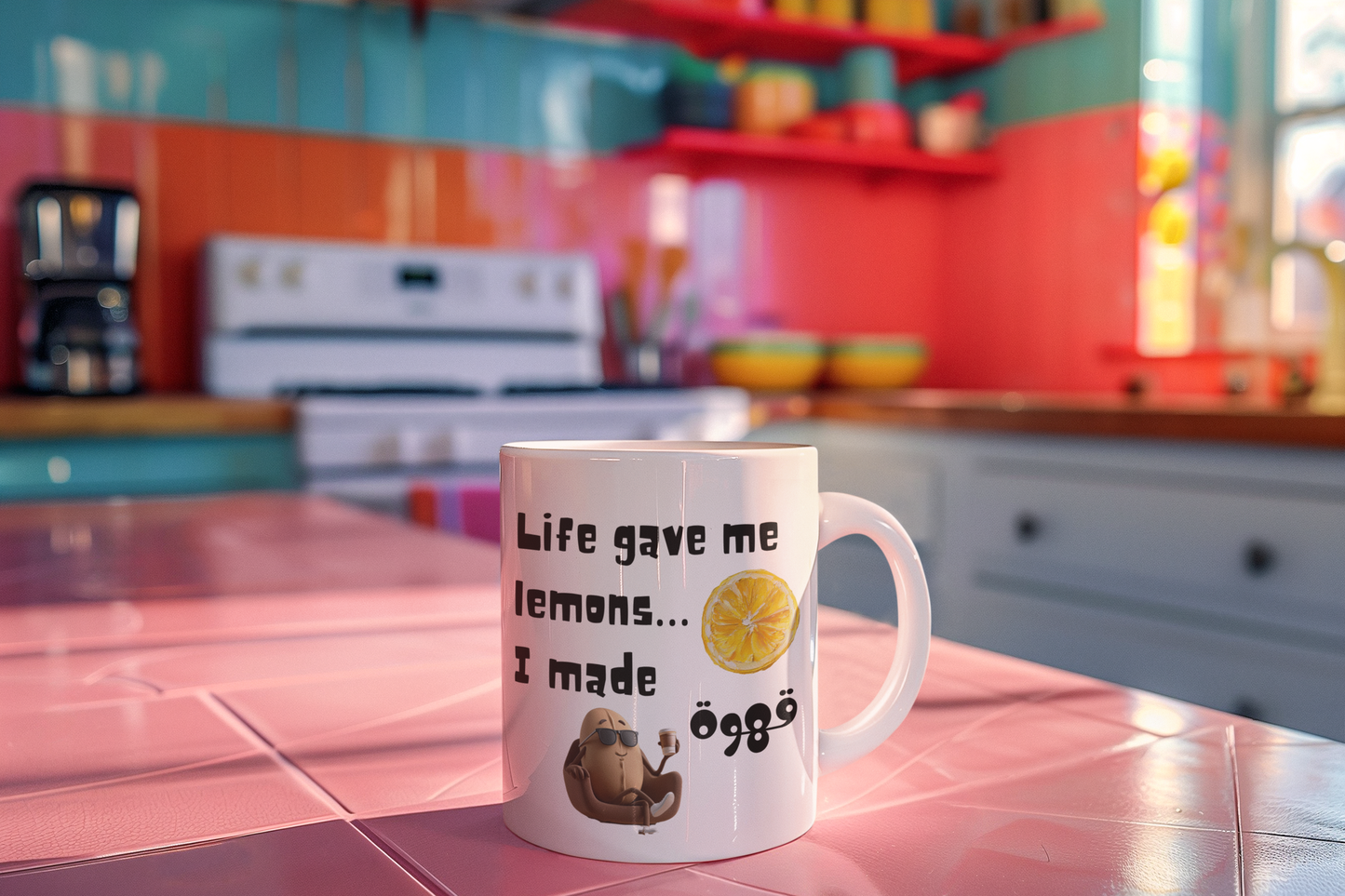 “Life Gave Me Lemons, I Made قهوة” Funny Arabic Coffee Mug